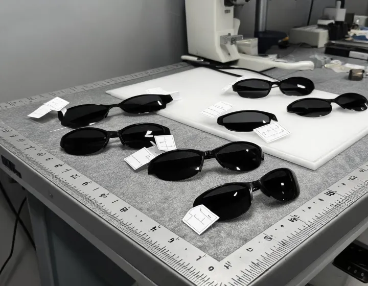 Black sunglasses lenses application illustration